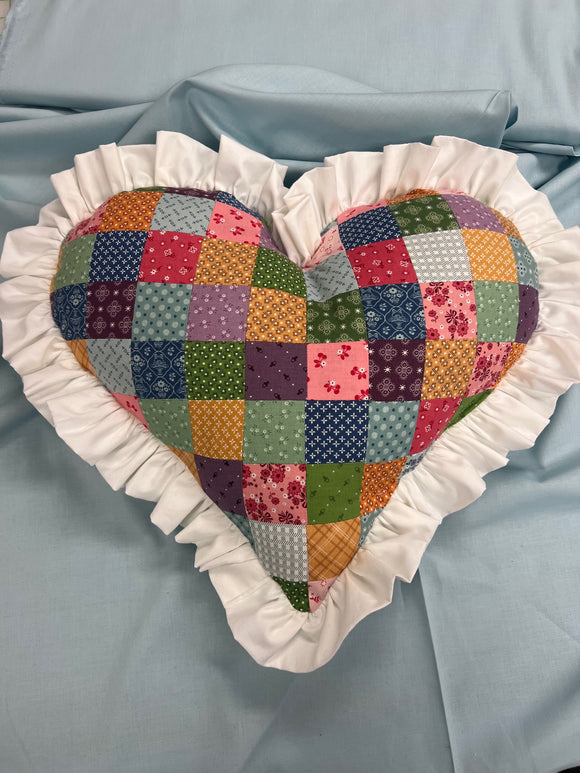 Ruffle Heart Pillow
